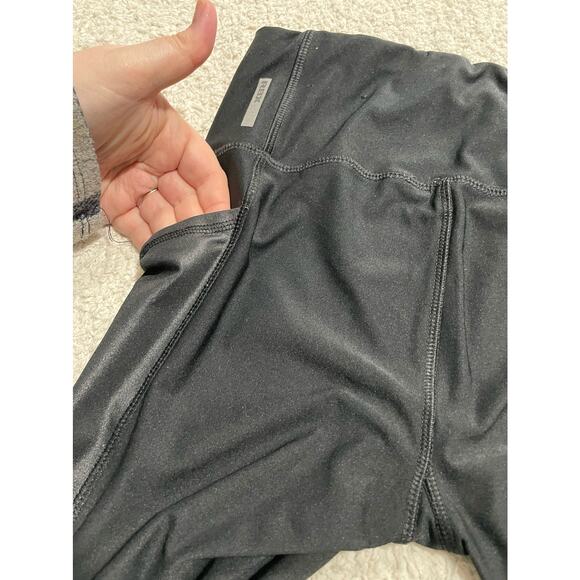 RBX Women's Size Medium Floral Sheer Mesh Panels High Rise Leggings Black - Picture 7 of 8